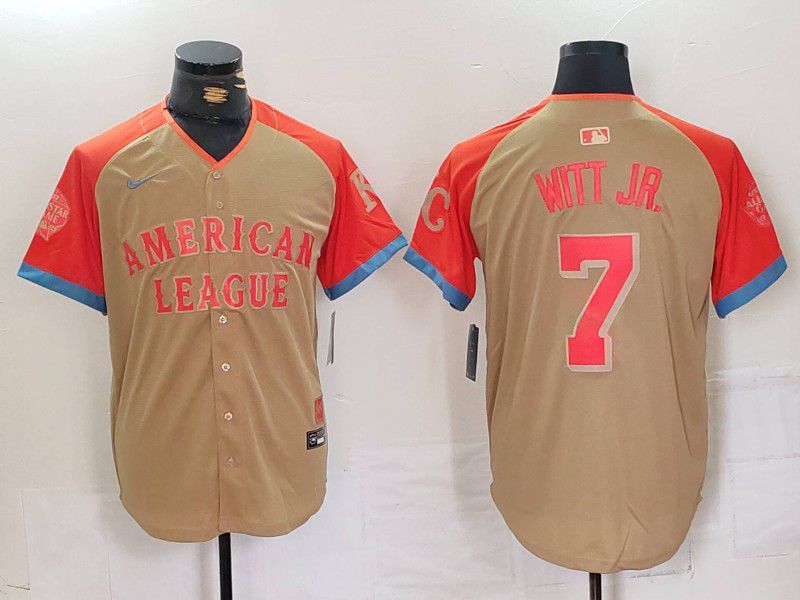 Men Kansas City Royals #7 Witt jr Orange All star 2024 Nike MLB Jersey style 1